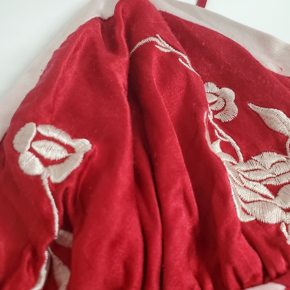 XXI Forever 21 Silk Red Floral Dress - Picture 11 of 13